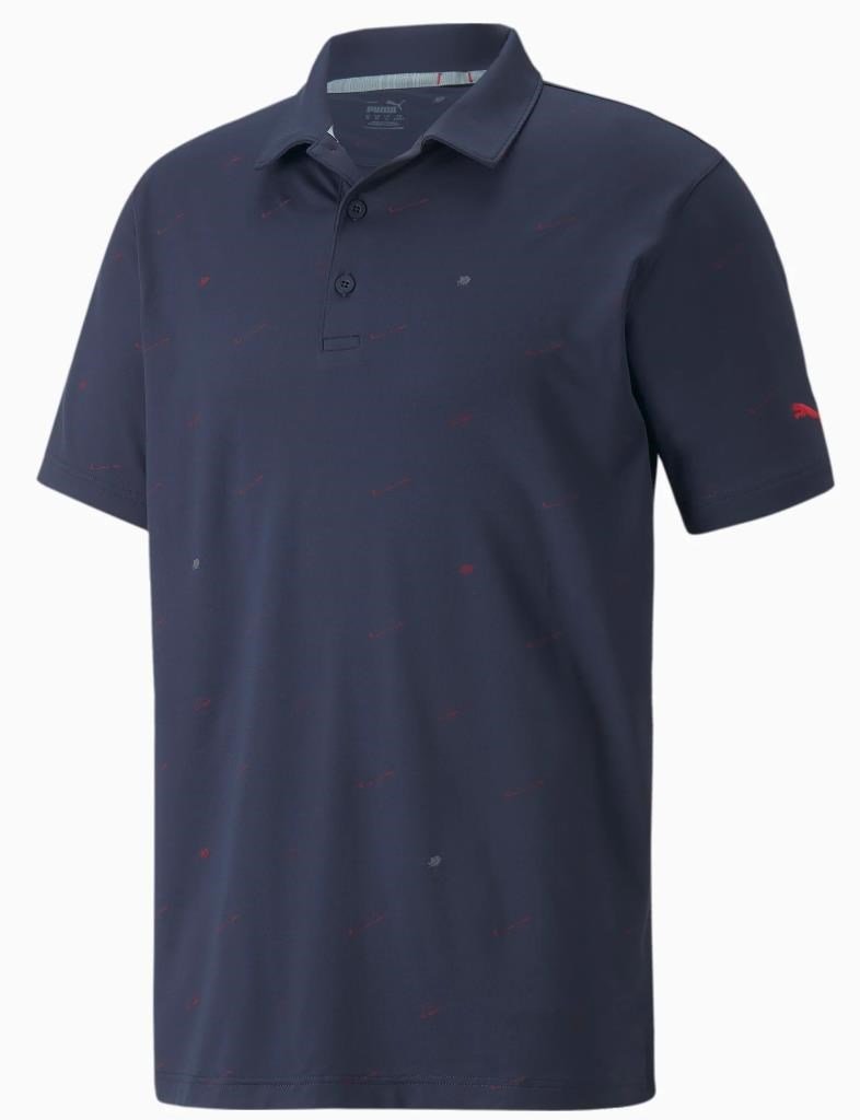 Puma Cloudspun Love polo de hombre, navy blazer/ski patrol