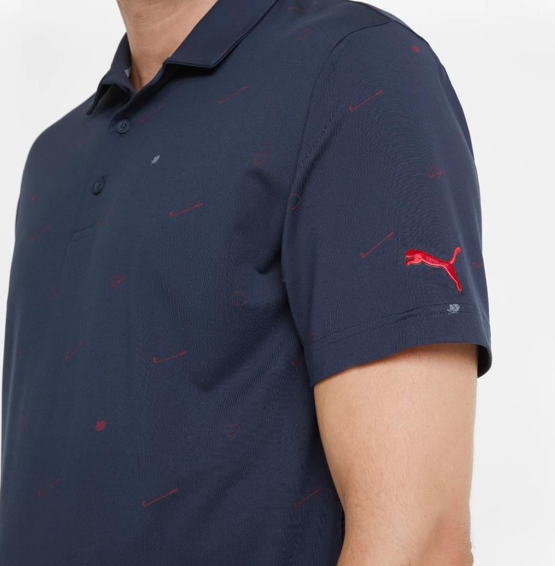 Puma Cloudspun Love polo de hombre, navy blazer/ski patrol