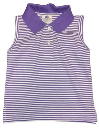 U.S. Kids Golf girls polo, morado/blanco