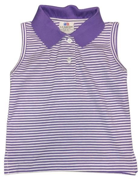 U.S. Kids Golf girls polo, morado/blanco