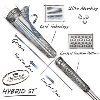 Lamkin ST+2 Hybrid with Calibrate grip, negro/verde, STANDARD