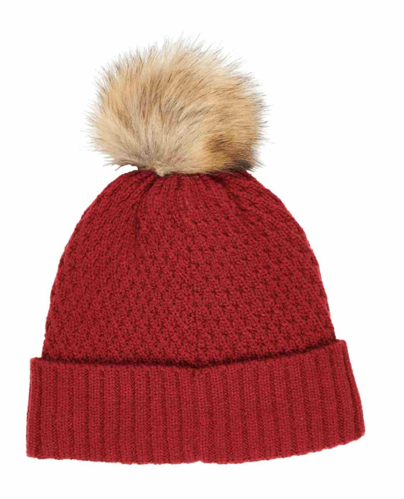 Callaway Pom Pom Beanie gorro de invierno para mujer, rojo