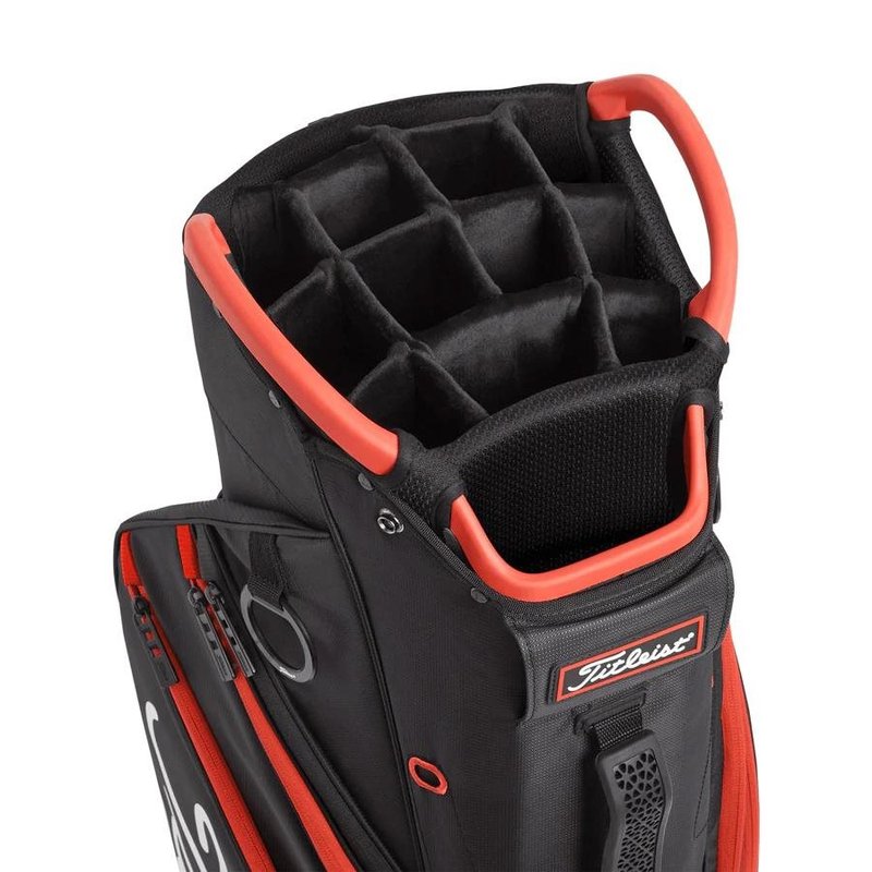 Titleist Cart 14 cart bag, negro/negro/rojo