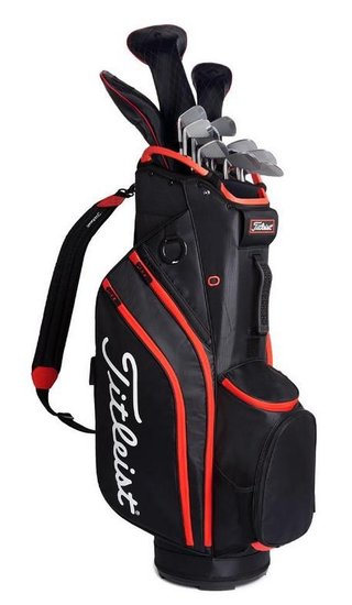 Titleist Cart 14 cart bag, negro/negro/rojo