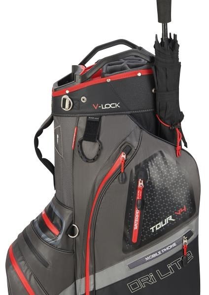 Big Max Dri Lite V-4 Organizer bolsa de carro, carbón/negro/rojo