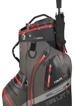 Big Max Dri Lite V-4 Organizer bolsa de carro, carbón/negro/rojo