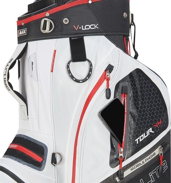Big Max Dri Lite V-4 Organizer cart bag, negro/blanco/rojo