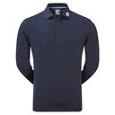 FootJoy Long Sleeve Thermocool Self Athletic Fit polo de hombre, azul marino