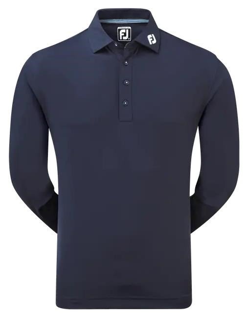 FootJoy Long Sleeve Thermocool Self Athletic Fit polo de hombre, azul marino