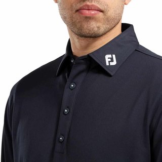 FootJoy Long Sleeve Thermocool Self Athletic Fit polo de hombre, azul marino