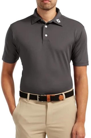 FootJoy Stretch Pique Solid polo de hombre, charcoal