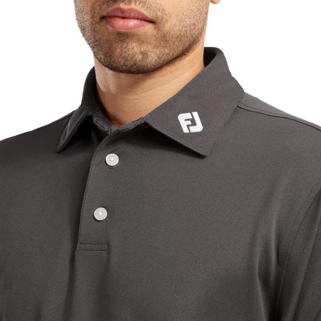 FootJoy Stretch Pique Solid polo de hombre, charcoal