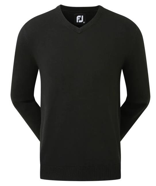 FootJoy Wool Blend V-Neck suéter de hombre, negro