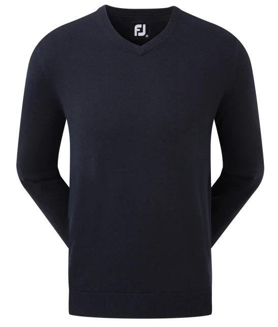 FootJoy Wool Blend V-Neck suéter de hombre, navy