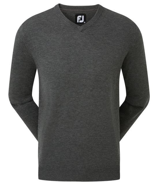 FootJoy Wool Blend V-Neck suéter de hombre, gris oscuro