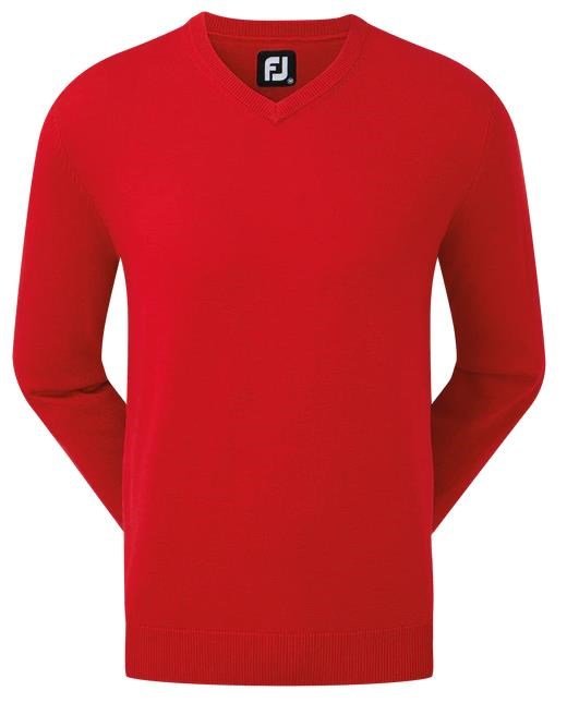 FootJoy Wool Blend V-Neck suéter de hombre, rojo