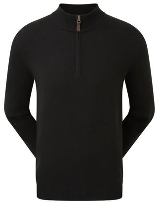 FootJoy Wool Blend 1/2 Zip sudadera de hombre, negro