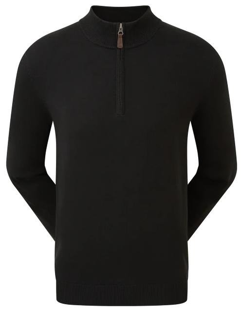 FootJoy Wool Blend 1/2 Zip sudadera de hombre, negro