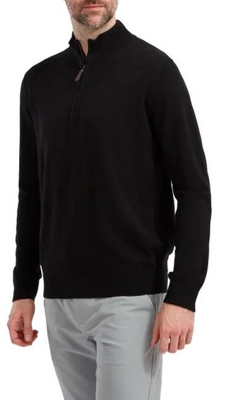 FootJoy Wool Blend 1/2 Zip sudadera de hombre, negro
