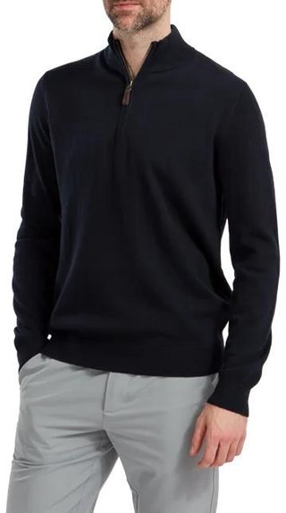 FootJoy Wool Blend 1/2 Zip sudadera de hombre, navy