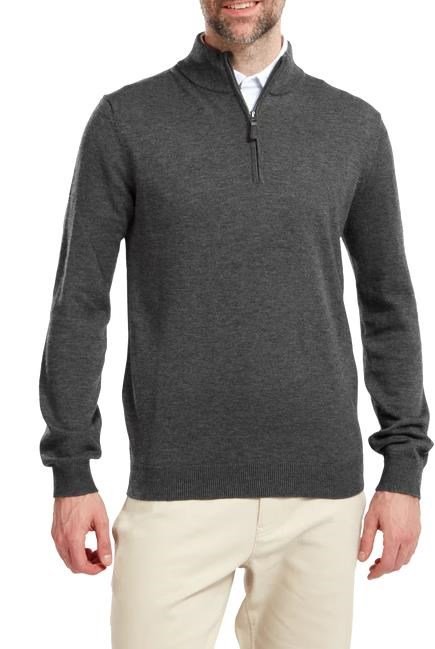 FootJoy Wool Blend 1/2 Zip pullover de hombre, gris