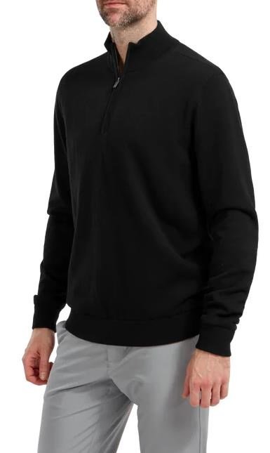 FootJoy Wool Blend 1/2 Zip Lined sudadera de hombre, negro