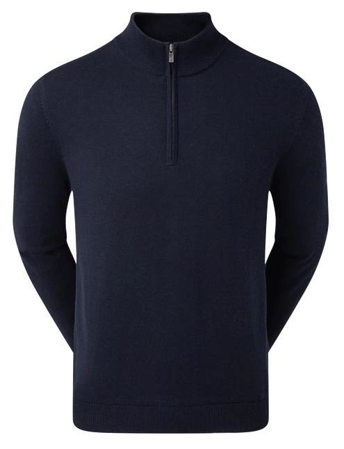 FootJoy Wool Blend 1/2 Zip Lined pullover de hombre, azul marino