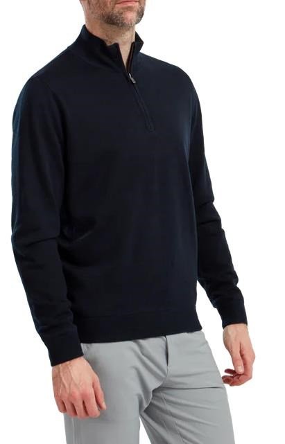 FootJoy Wool Blend 1/2 Zip Lined pullover de hombre, azul marino