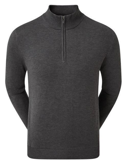 FootJoy Wool Blend 1/2 Zip Lined pullover de hombre, charcoal