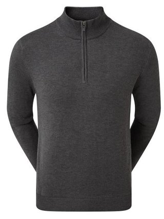FootJoy Wool Blend 1/2 Zip Lined pullover de hombre, charcoal