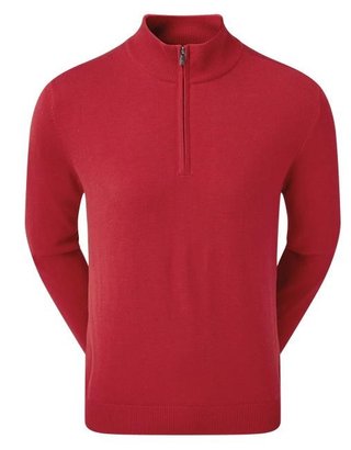 FootJoy Wool Blend 1/2 Zip Lined pullover de hombre, rojo