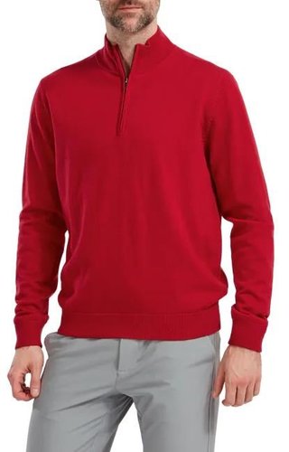 FootJoy Wool Blend 1/2 Zip Lined pullover de hombre, rojo
