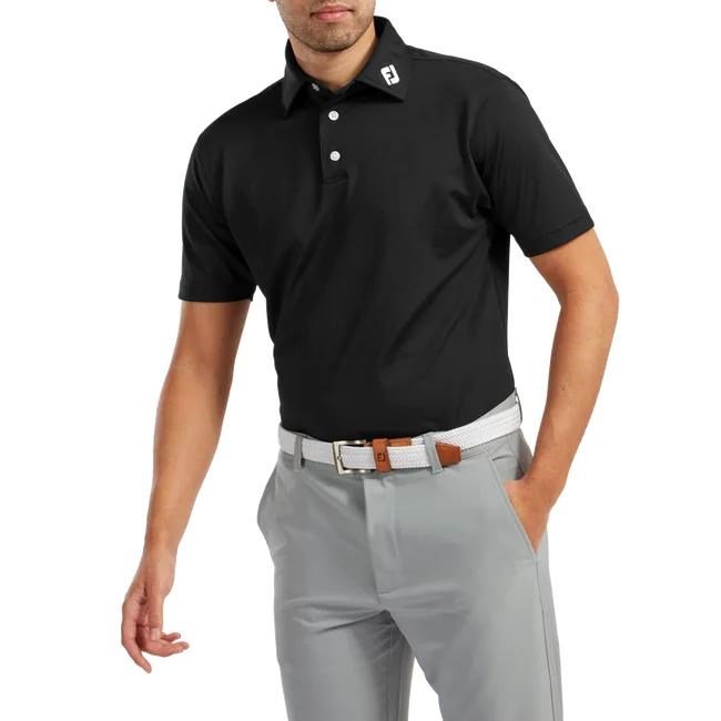 FootJoy Stretch Pique Solid polo de hombre, negro