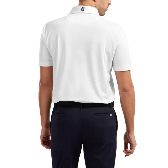 FootJoy Stretch Pique Solid polo de hombre, blanco
