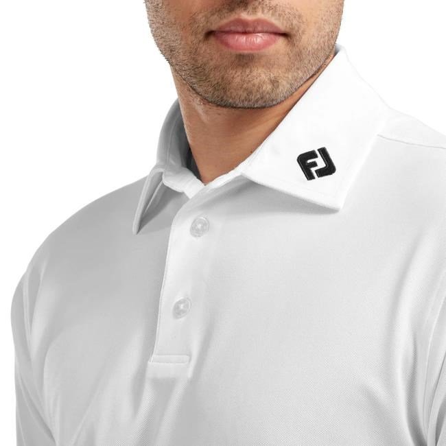 FootJoy Stretch Pique Solid polo de hombre, blanco