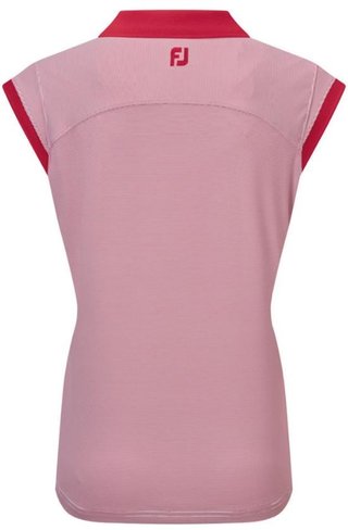 FootJoy End on End Striped Lisle sin mangas polo de mujer, rojo/blanco