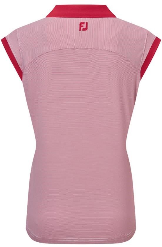 FootJoy End on End Striped Lisle sin mangas polo de mujer, rojo/blanco