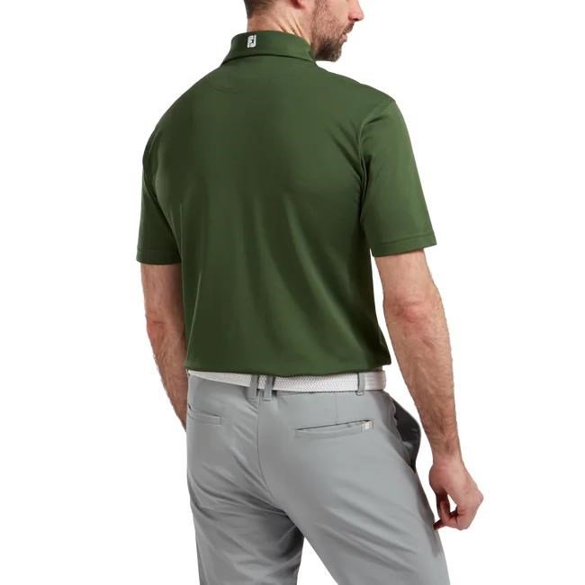 FootJoy Stretch Pique Solid polo de hombre, verde oliva