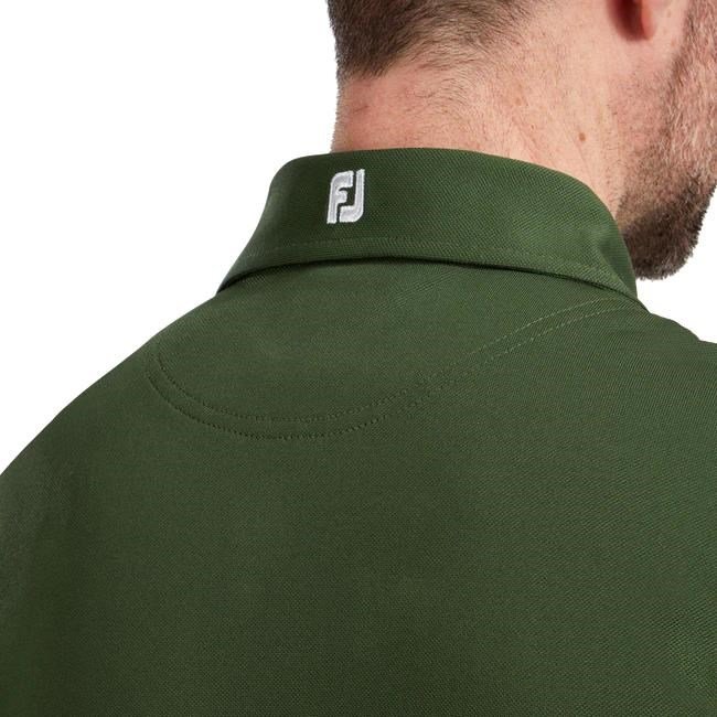 FootJoy Stretch Pique Solid polo de hombre, verde oliva