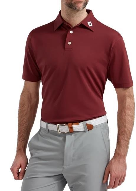 FootJoy Stretch Pique Solid polo de hombre, granate