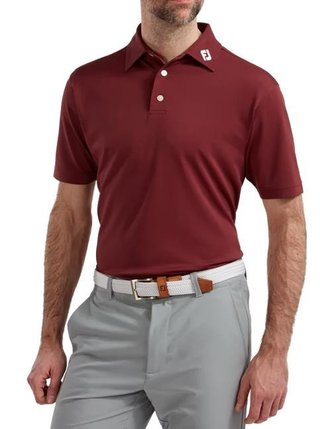 FootJoy Stretch Pique Solid polo de hombre, granate