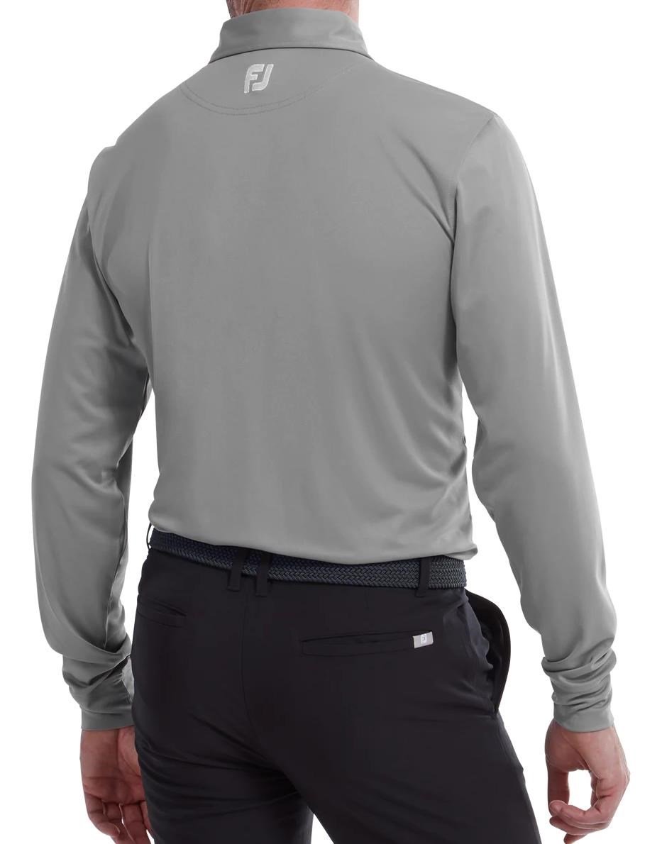 FootJoy Long Sleeve Thermocool Self Athletic Fit polo de hombre, gris