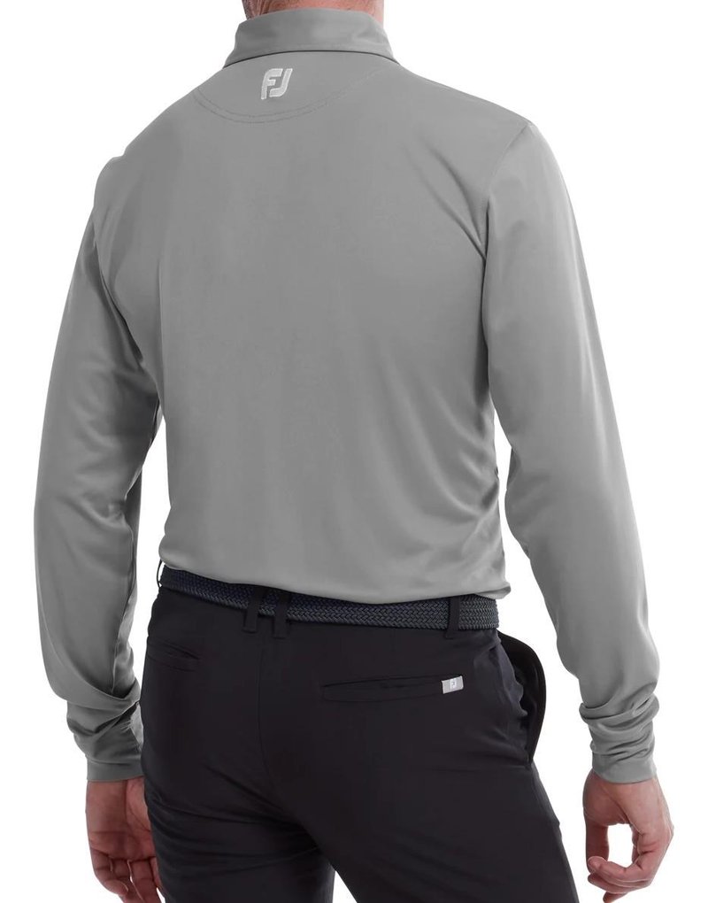 FootJoy Long Sleeve Thermocool Self Athletic Fit polo de hombre, gris