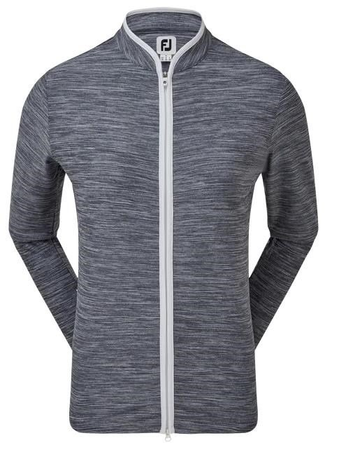 FootJoy Full Zip Space Dye Fleece sudadera de mujer con cremallera completa, azul marino/blanco