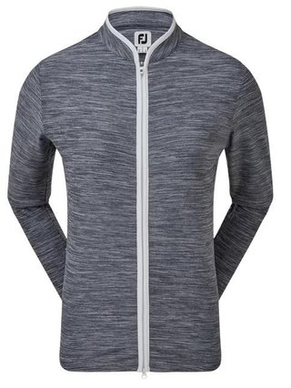 FootJoy Full Zip Space Dye Fleece sudadera de mujer con cremallera completa, azul marino/blanco
