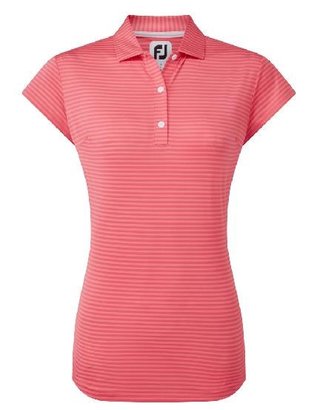 FootJoy Tonal Stripe Lisle polo de mujer, coral