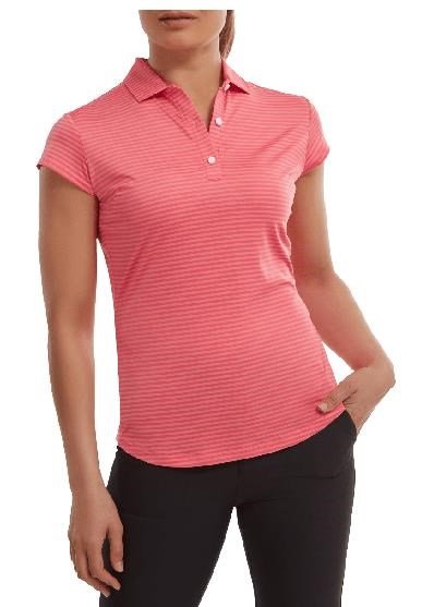 FootJoy Tonal Stripe Lisle polo de mujer, coral