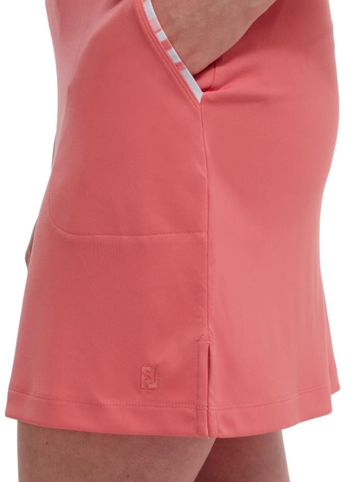 FootJoy Interlock Watercolour Trim falda pantalón de golf, coral brillante