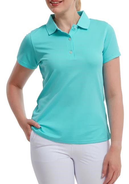 FootJoy Stretch Pique Solid polo de mujer, aqua