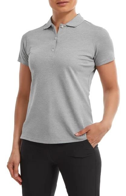 FootJoy Stretch Pique Solid polo de mujer, heather gray